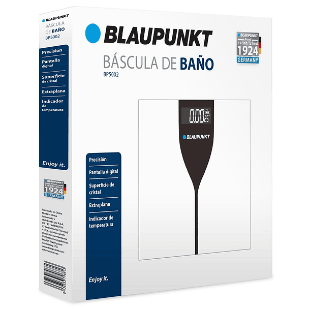 Balança de WC Digital Extra-Plana c/ Indicador Temperatura (Superficie Cristal) - BLAUPUNKT 2