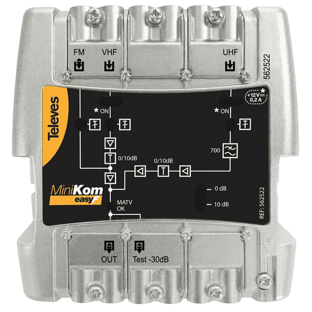 Amplificador Minikom MATV 3E/1S 