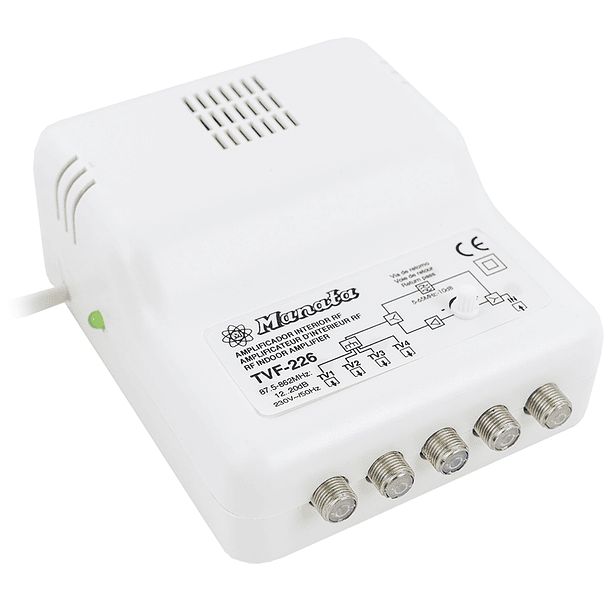 Amplificador de Interior 1 Entrada e 4 Saídas c/ Via de Retorno - MANATA 