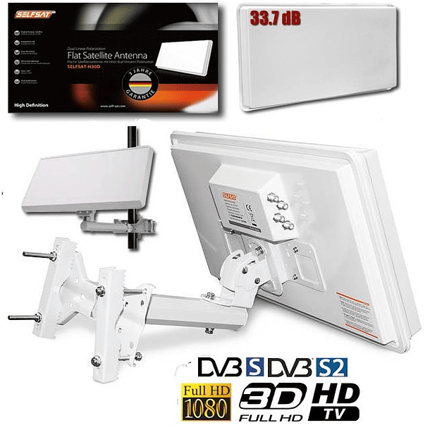 Antena Satélite Flat Home (Quad LNB) - SELFSAT 3