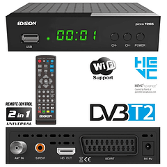 Receptor DVB-T2/C (TDT+Cabo) H.265 Full HD c/ USB - EDISION PICCO T265+