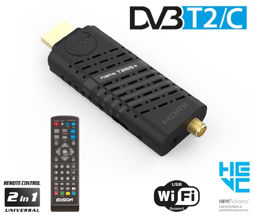Receptor TDT (DVB-T2) Funcion Timeshift, Full HD, H.265