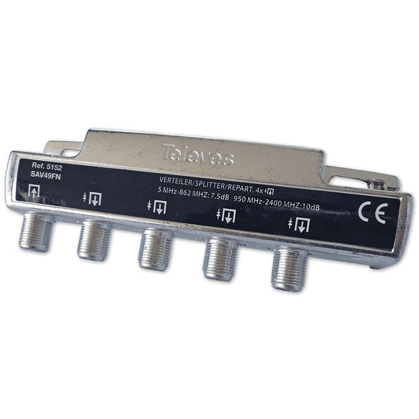 Repartidor Interior (5-2400MHz) 4 Saídas 8dB 