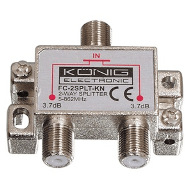 Spliter Repartidor 2 Vias 3,7dB - KONIG 