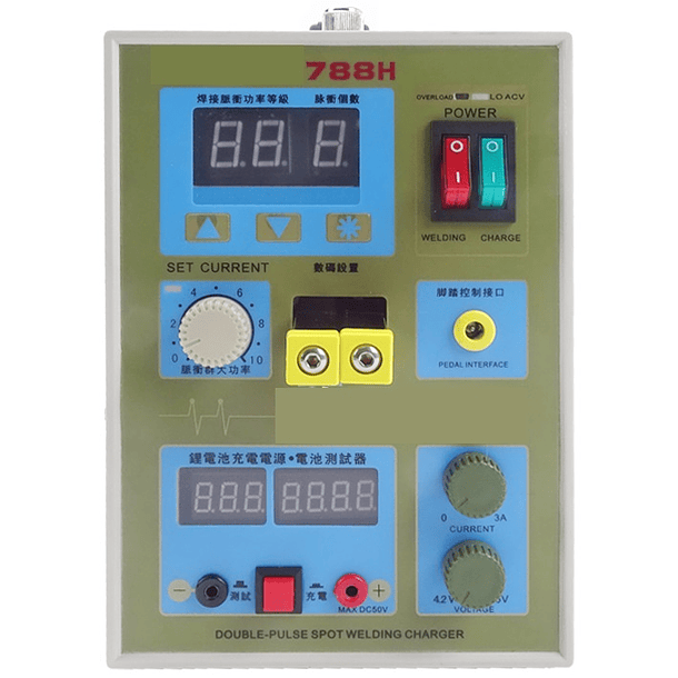 Estação Soldadura por Ponto p/ Pilhas-Baterias c/ Função de Carregamento Baterias 4,2...36V / 0...3A 2