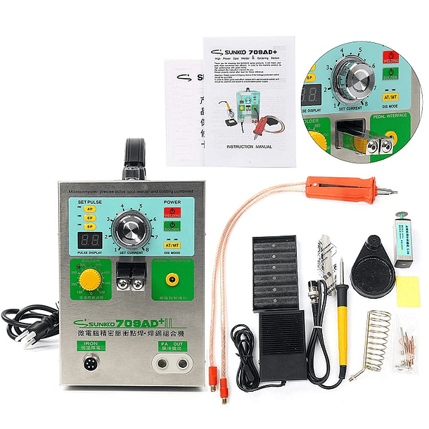 Estação Soldadura por Ponto p/ Pilhas-Baterias c/ Função de Carregamento Baterias 4,2...36V / 0...3A 2