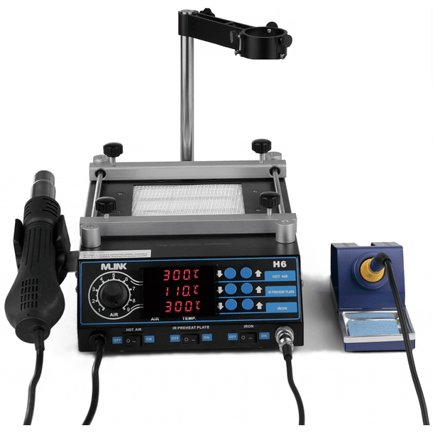 Estação Soldadura 3 EM 1 (Ar Quente + Ferro Soldar + Pré-Aquecimento) - M-LINK 1