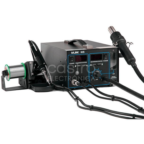 Estação Soldadura Ar Quente + Ferro Soldar c/ LCD + Acessórios 1