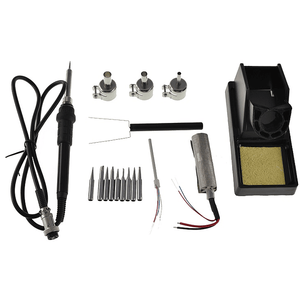 Estação Soldadura Ar Quente + Ferro Soldar c/ LCD + Acessórios (800W) 4