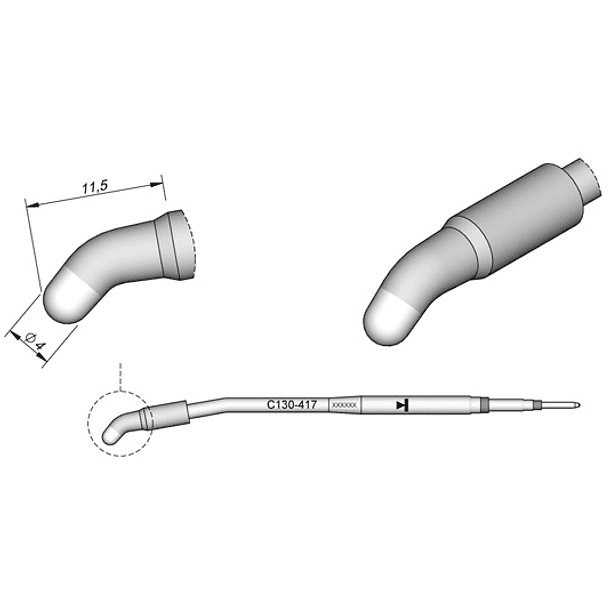 Ponta p/ Ferro Soldar AP130 (4mm) - JBC 
