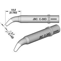 Ponta Curva Longa Duração 3,7mm p/ Ferro Soldar JBC