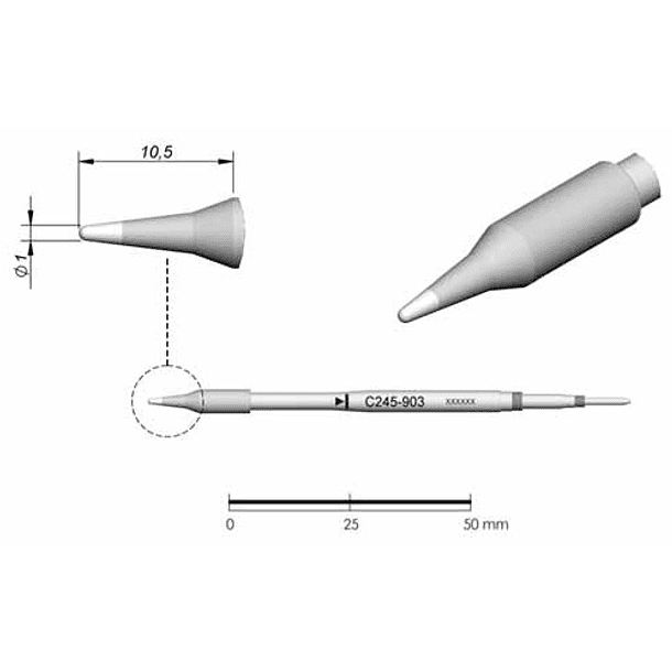 Ponta p/ Utensilio de Mão T245-PA (4,8 x 1mm) - JBC 