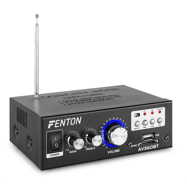 Amplificador 2x 40W Bluetooth/SD/USB/MP3 c/ Comando (AV360BT) - FENTON 1