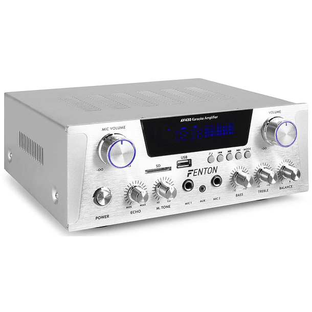 Amplificador de Karaoke 2x 300W Bluetooth/FM/SD/USB (AV430A) - FENTON 1