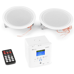 Sistema de Som Amplificado Bluetooth/USB/FM c/ 2 Colunas Tecto 5