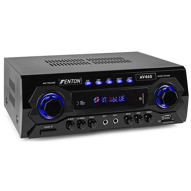 Amplificador de Karaoke Bluetooth/SD/USB 2x 250W (AV460) - FENTON 1