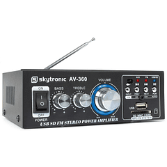 Amplificador Hi-Fi (FM/SD/USB/MP3) 2x 40W RMS - Skytronic AV360