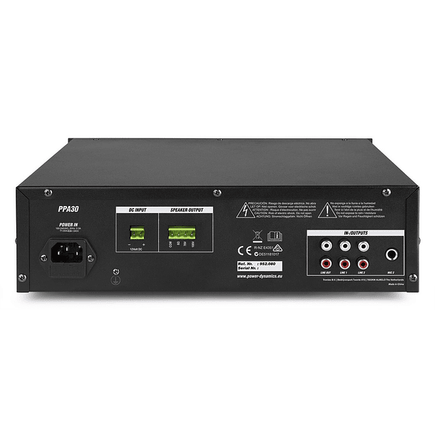 Amplificador Linha 100V 30W MP3/USB/SD 12/220V (PPA30) - Power Dynamics 4
