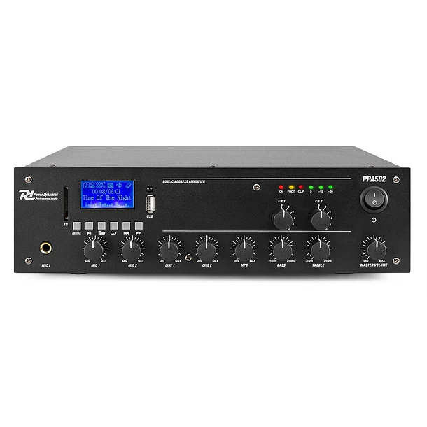 Amplificador de Linha 100V 50W 2 Zonas MP3/USB/SD/BLUETOOTH (PPA502) - POWER DYNAMICS 2