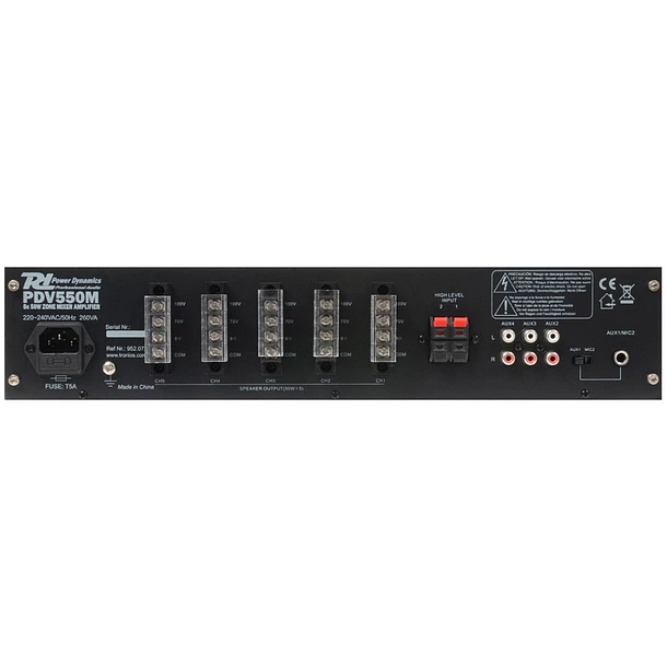 Amplificador de Linha 100V 50W 2 Zonas MP3/USB/SD/BLUETOOTH (PPA502) - POWER DYNAMICS 3