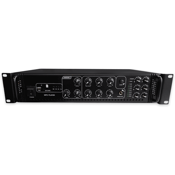 Amplificador Profissional 6 Zonas USB/MP3 180W RMS c/ Linha 100V 1
