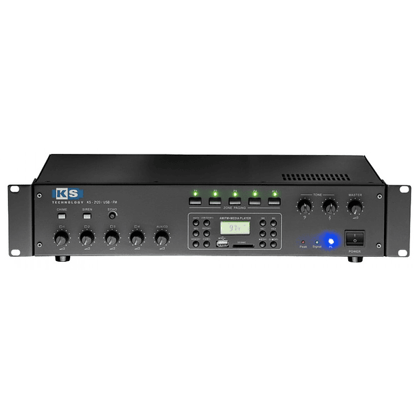 Amplificador PA 120W RMS (4 Zonas) com MP3 USB/SD, AM/FM - ACOUSTIC CONTROL 1