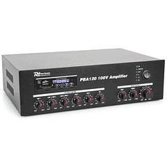 Amplificador PA 120W RMS (100V) com MP3 USB/SD/BLUETOOTH (PBA120) - Power Dynamics