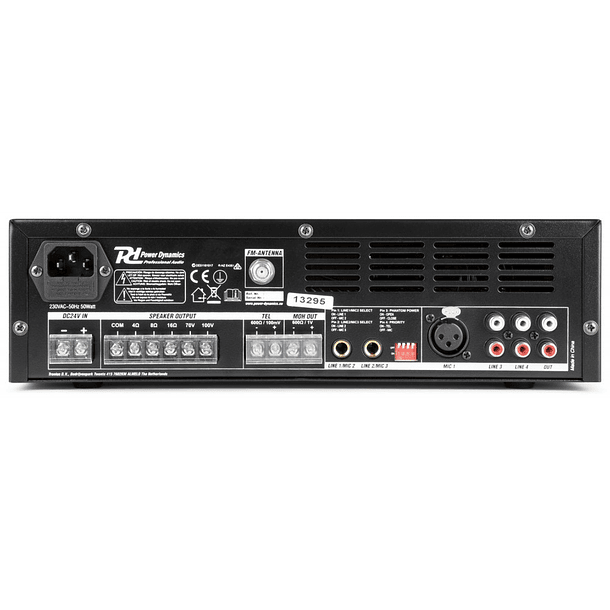 Amplificador PA 120W RMS (100V) com MP3 USB/SD/BLUETOOTH (PBA120) - Power Dynamics 4