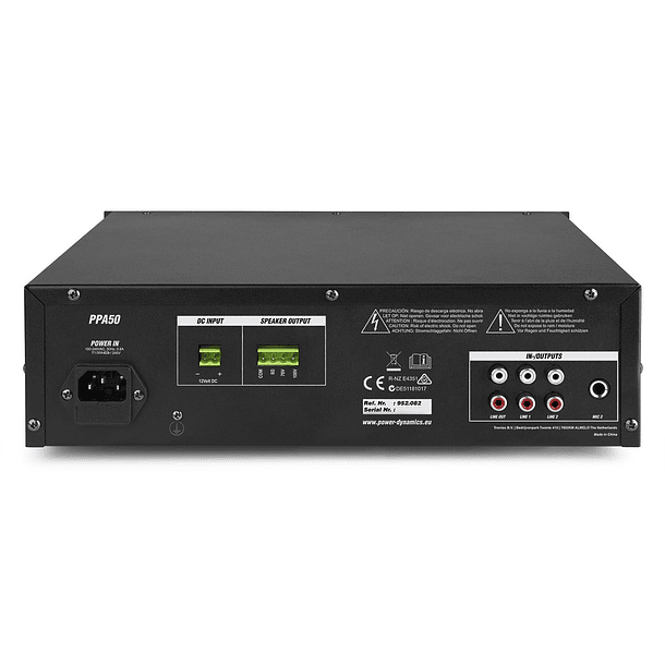 Amplificador Linha 100V 50W MP3/USB/SD 12/220V (PPA50) - Power Dynamics 3
