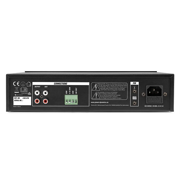 Amplificador 45W RMS (100V) c/ MP3/FM/USB/BLUETOOTH (PDM45) - Power Dynamics 3
