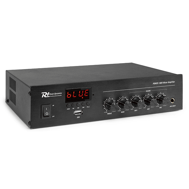 Amplificador 25W RMS (100V) c/ MP3/FM/USB/BLUETOOTH (PDM25) - Power Dynamics 1