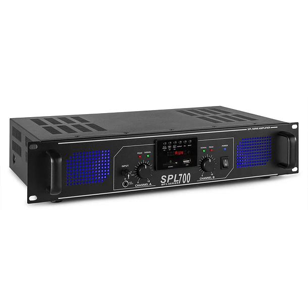 Amplificador PA 2x 350W FM/MP3 USB/SD 19