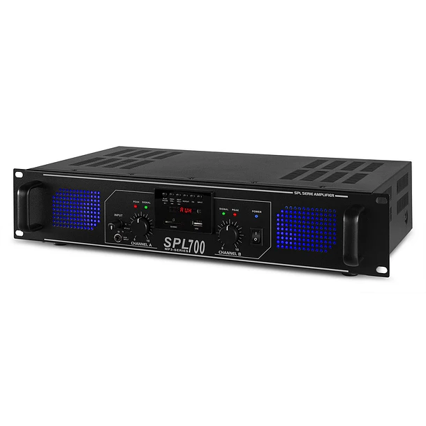 Amplificador PA 2x 350W FM/MP3 USB/SD 19
