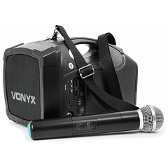 Amplificador PA Portátil ST014 30W c/ Bluetooth + Microfone UHF - VONYX