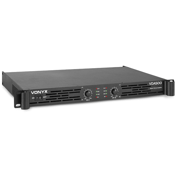 Amplificador PA Digital 1U 2x 250W (VDA500) - VONYX 1