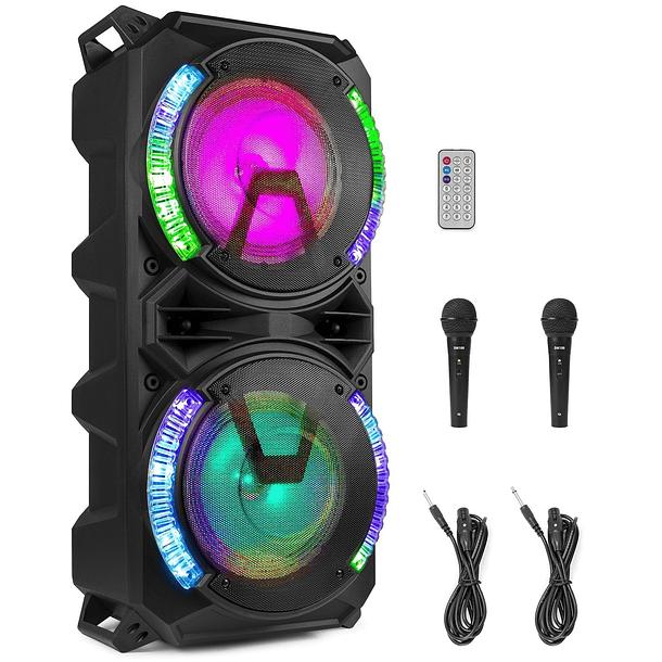 Coluna Amplificada Karaoke 2x 8