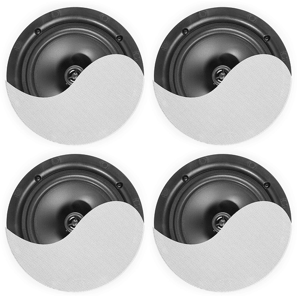 Pack 4x Colunas de Tecto Amplificadas Baixo Perfil 6.5