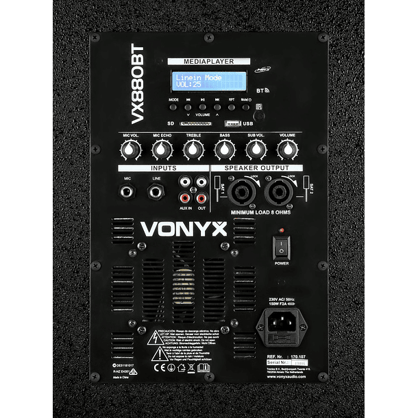 Sistema Som Bi-Amplificado BLUETOOTH/USB/SD/MP3 1000W (VX880BT 2.1) - VONYX 4