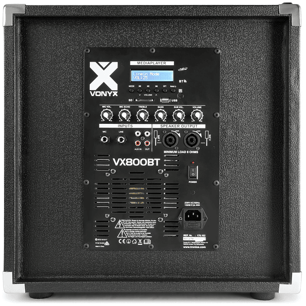 Sistema Som Bi-Amplificado BLUETOOTH/USB/SD/MP3 800W (VX800BT 2.1) - VONYX 4