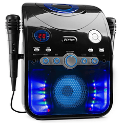 Coluna Karaoke SBS20B Bluetooth c/ Leitor CD (Preto) - FENTON