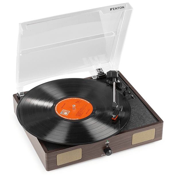 Gira Discos 33/45 RPM c/ Colunas (RP106DW) Madeira Escura - FENTON 1