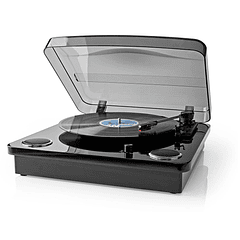 Gira Discos USB Bluetooth 2x Colunas 9W c/ Conversor para MP3 - NEDIS