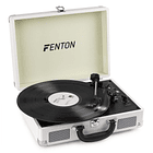 Gira Discos 33/45 RPM c/ Colunas em Mala Transporte Branco (RP115) - FENTON 1