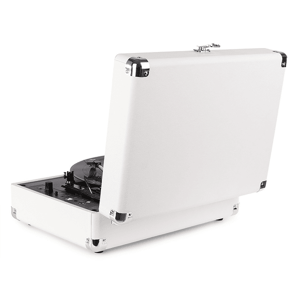 Gira Discos 33/45 RPM c/ Colunas em Mala Transporte Branco (RP115) - FENTON 4