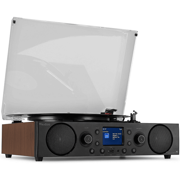 Gira Discos TULSA 33/45/78 RPM DAB+/FM/MicroSD/USB - AUDIZIO 1