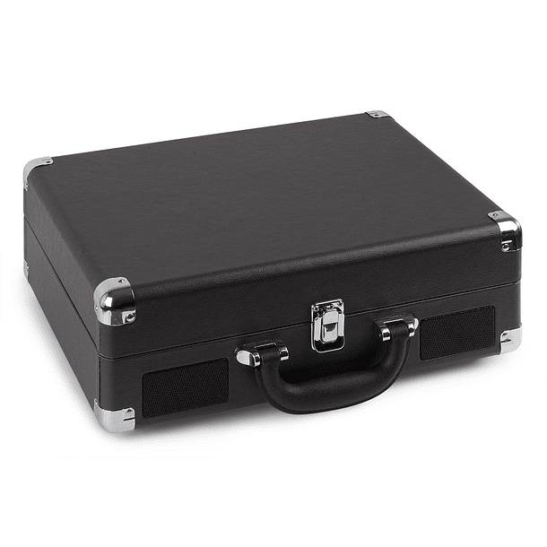 Gira Discos 33/45 RPM c/ Colunas em Mala Transporte Preto (RP115) - FENTON 2