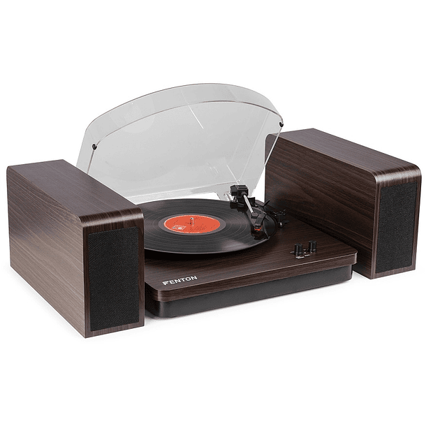 Gira Discos Bluetooth/USB/RCA c/ Colunas (RP168DW) Madeira Escura - FENTON 1
