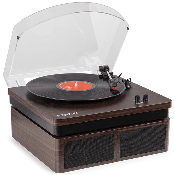 Gira Discos Bluetooth/USB/RCA c/ Colunas (RP168DW) Madeira Escura - FENTON 2