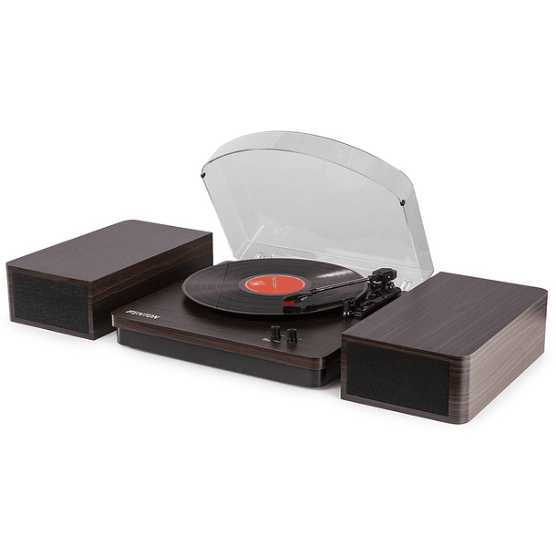 Gira Discos Bluetooth/USB/RCA c/ Colunas (RP168DW) Madeira Escura - FENTON 4