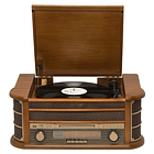 Gira-Discos Retro Madeira 33/45/78RPM AM/FM/CD/USB/MP3 c/ Colunas 2x 2,5W (MCR-50MK3) - DENVER 1